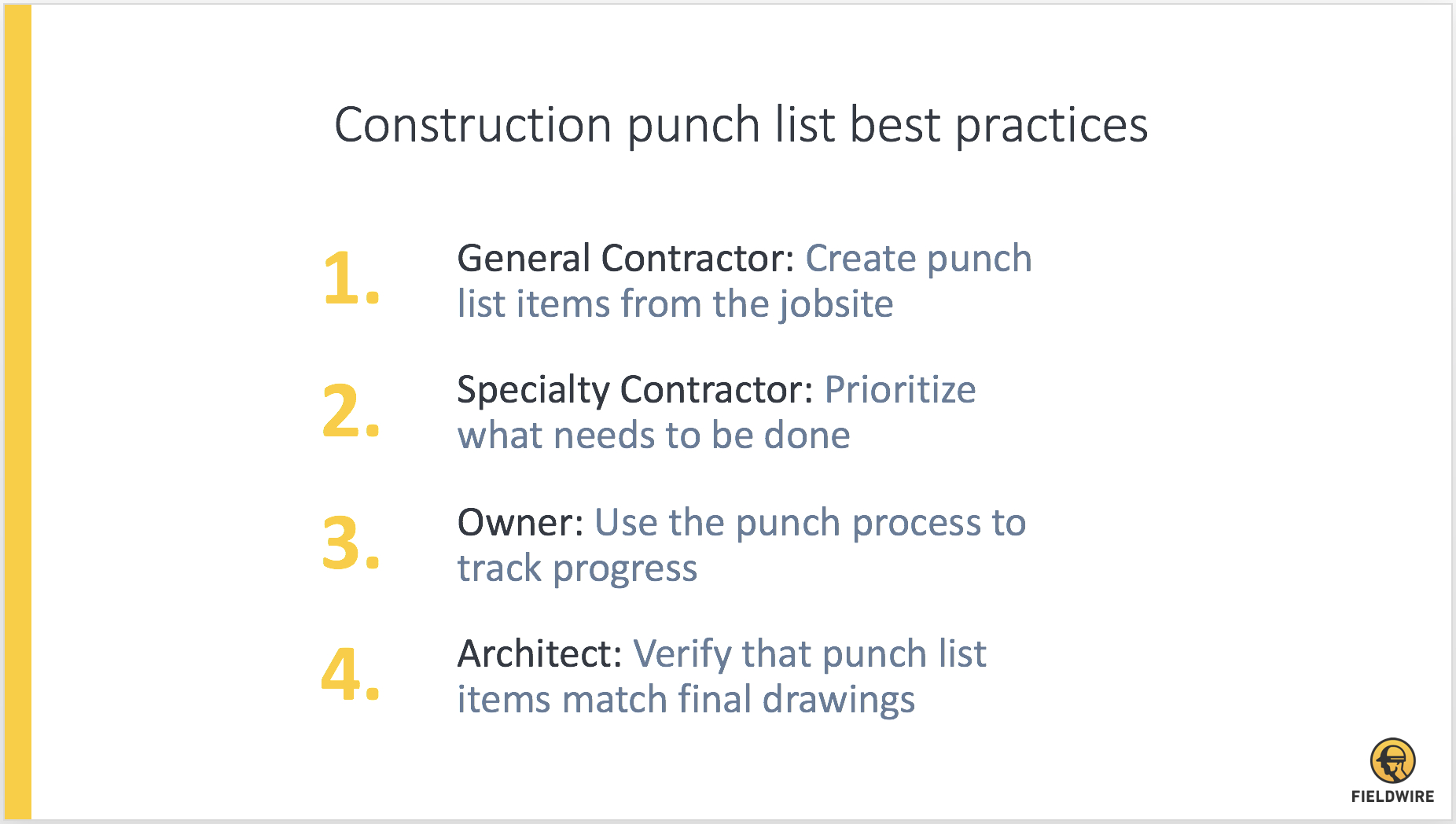 Punch List 101 | Fieldwire Throughout Construction Deficiency Report Template
