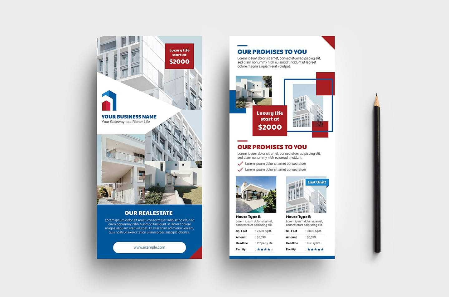 Real Estate Dl Card Template Vol.3 – Psd, Ai & Vector With Regard To Dl Card Template