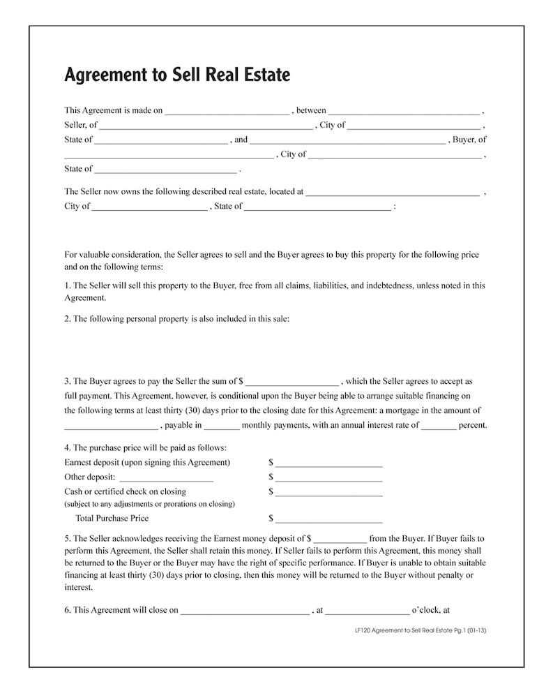 Real Estate Sale Forms – Tunu.redmini.co For Free Real Estate Purchase Agreement Template