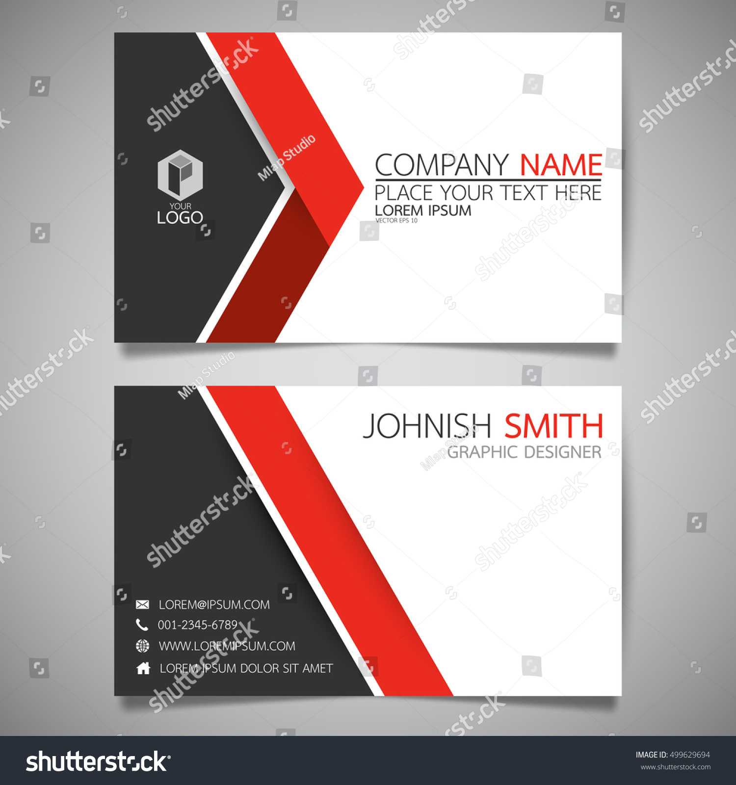 Red Fold Modern Creative Business Card Stock Vector (Royalty With Regard To Fold Over Business Card Template