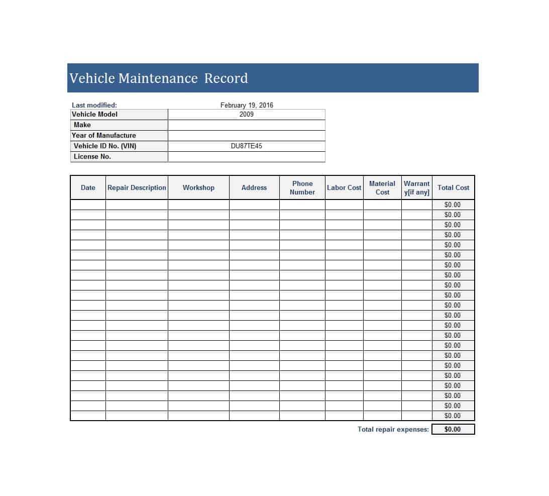 Report Examples Printable Maintenance Schedule Example Pertaining To Computer Maintenance Report Template