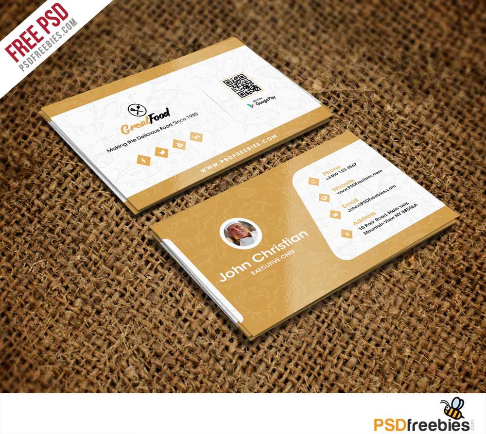 Restaurant Chef Business Card Template Free Psd On Behance Within Free Psd Visiting Card Templates Download