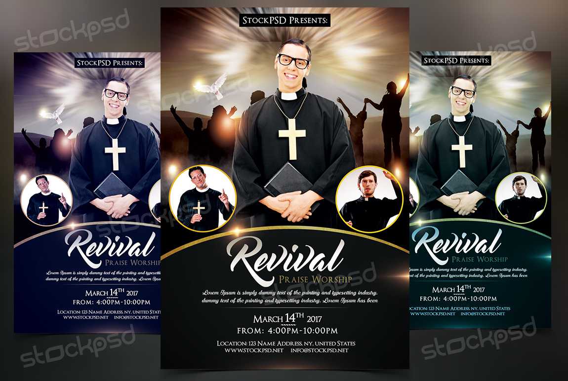 Revival - Free Church & Pastor Psd Flyer Template On Behance For Free Church Revival Flyer Template