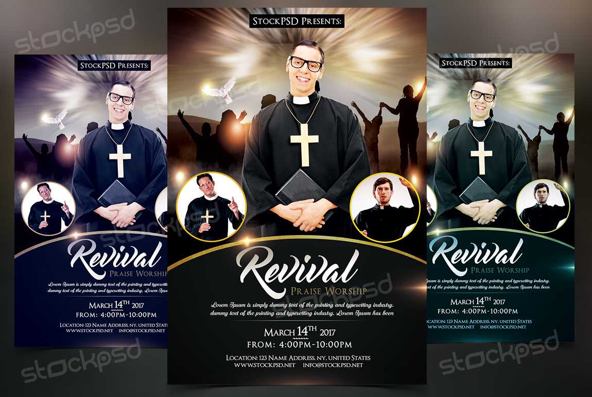 Revival – Free Church & Pastor Psd Flyer Template On Behance Regarding Free Church Flyer Templates Download
