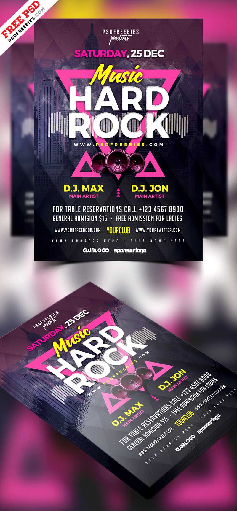 Rock Music Concert Flyer Template Psd | Psdfreebies Within Concert Flyer Template Free