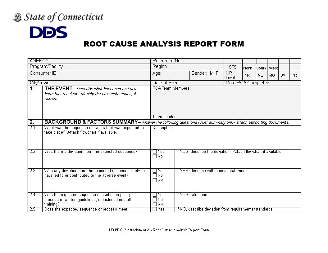 Root Cause Report Form | Templates At Allbusinesstemplates Inside Deviation Report Template