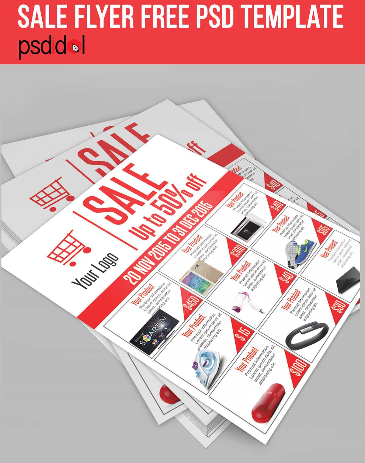Sale Flyer Free Psd Template Download On Behance Inside Free Ad Flyer Templates