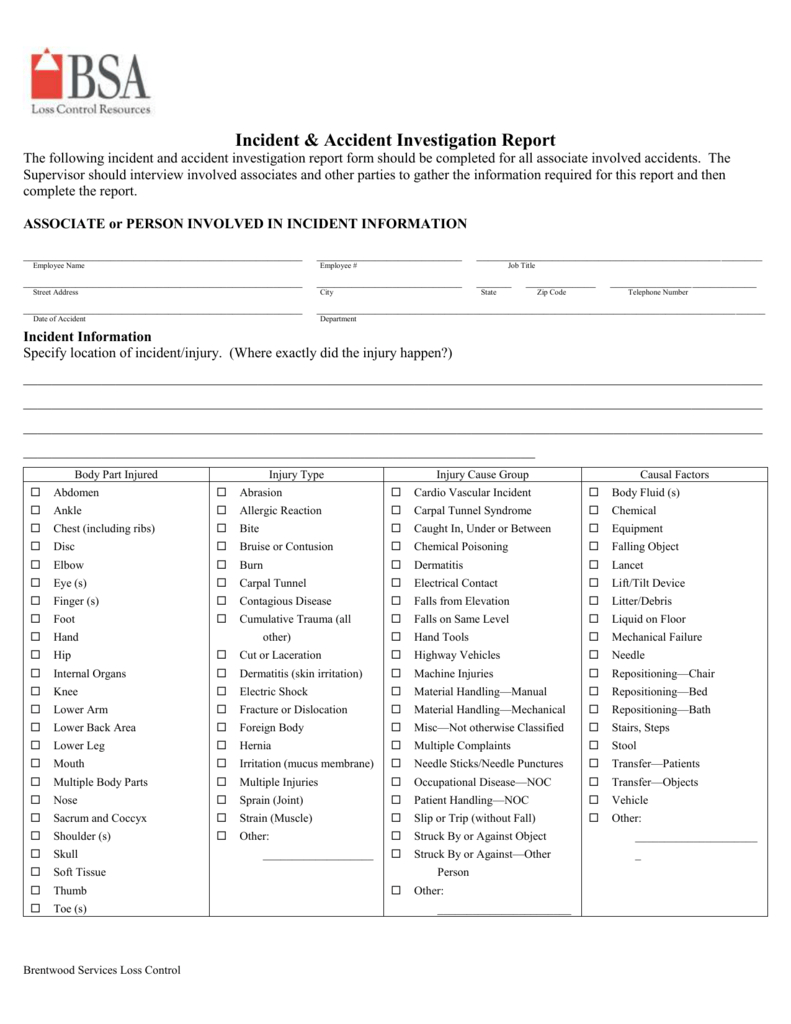 Sample Accident Investigation Intended For Failure Investigation Report Template