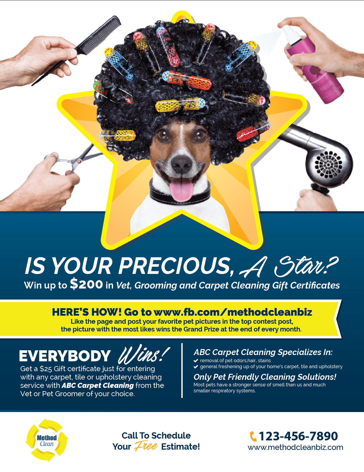 Sample Cleaning Service Advertisement | Method Clean Biz Throughout Dog Grooming Flyers Template
