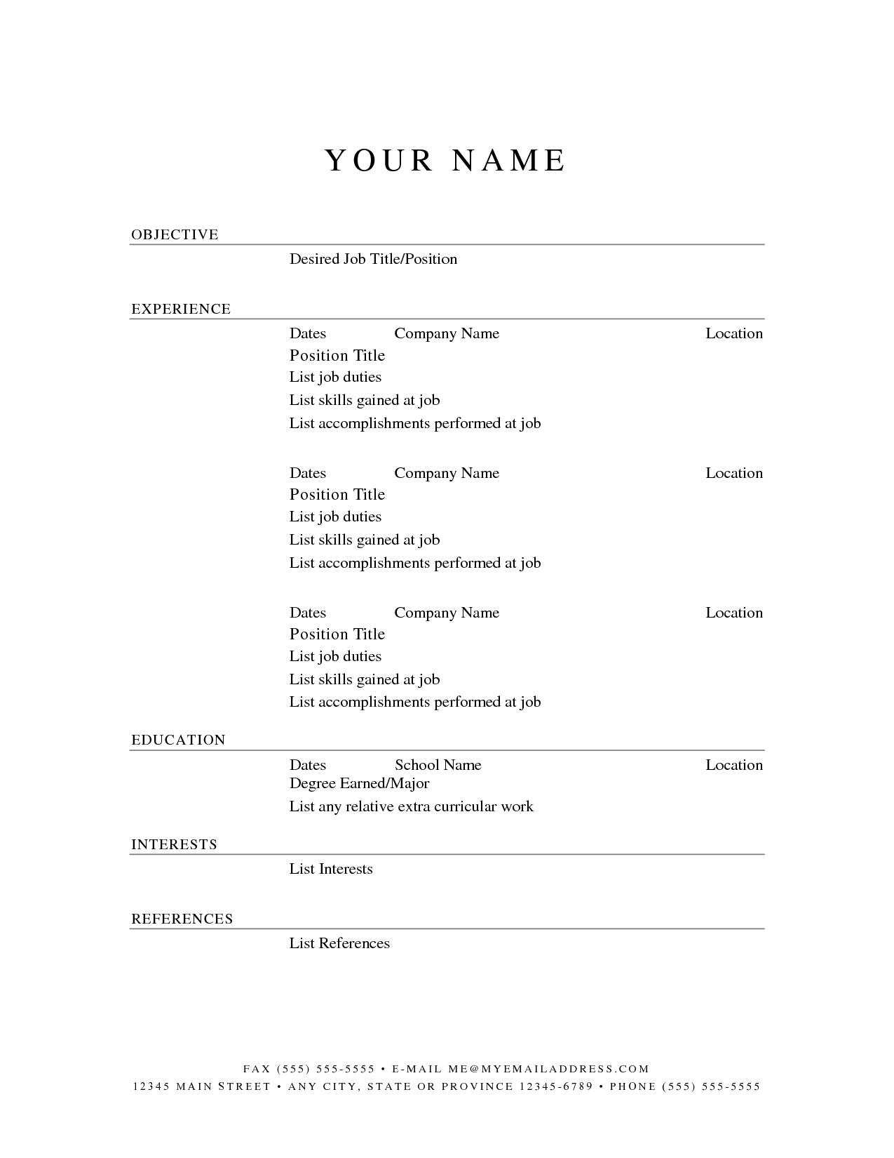 Sample Customer Service Resume Pertaining To Free Blank Cv Template Download