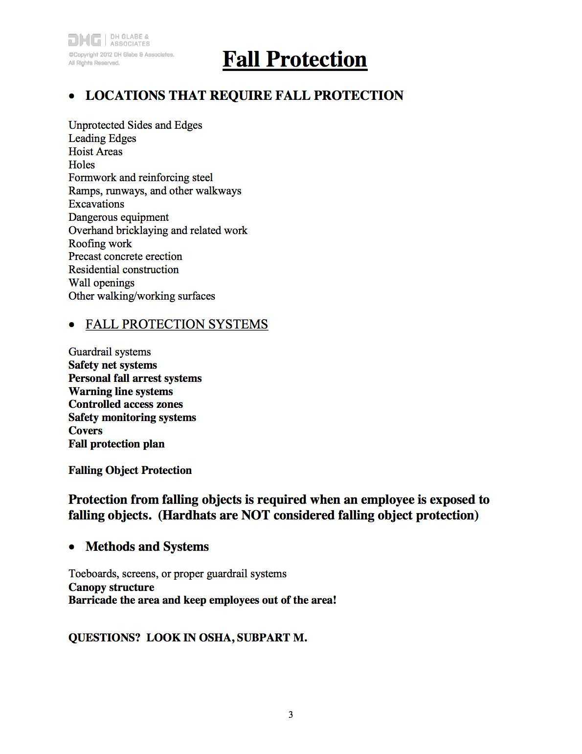 Sample Scaffold Erector Fall Protection Plan | Dh Glabe Intended For Fall Protection Plan Template