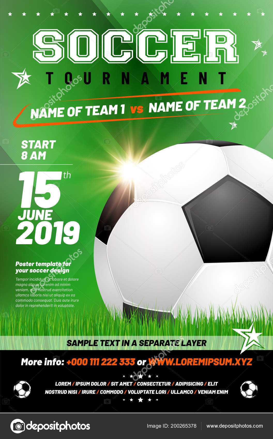 Sample Soccer Flyers Soccer Tournament Poster Template For Football