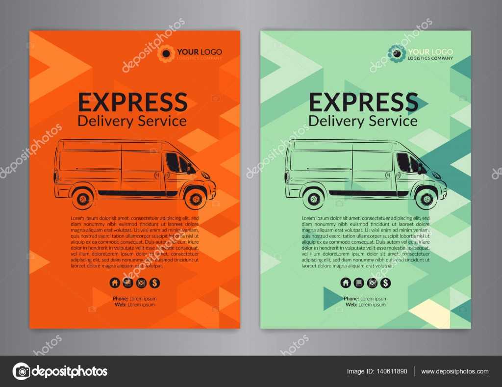 Set A4 Express Delivery Service Brochure Flyer Design Layout With Regard To Delivery Flyer Template