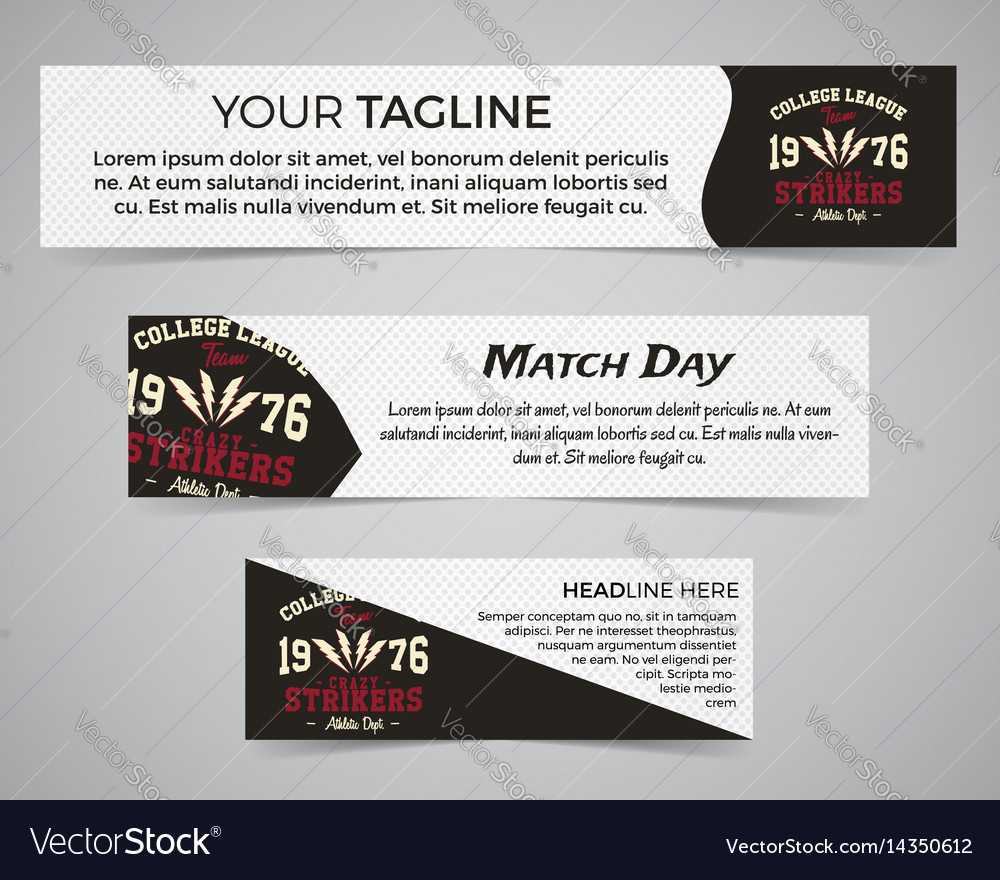 Set Of American Football Banner Template With With College Banner Template