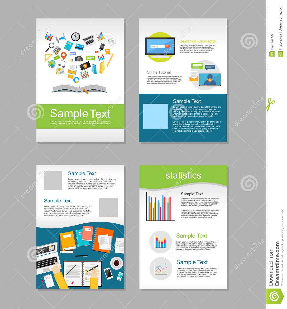 Set Of Flyer. Brochure Design Templates. Education Inside E Brochure Design Templates
