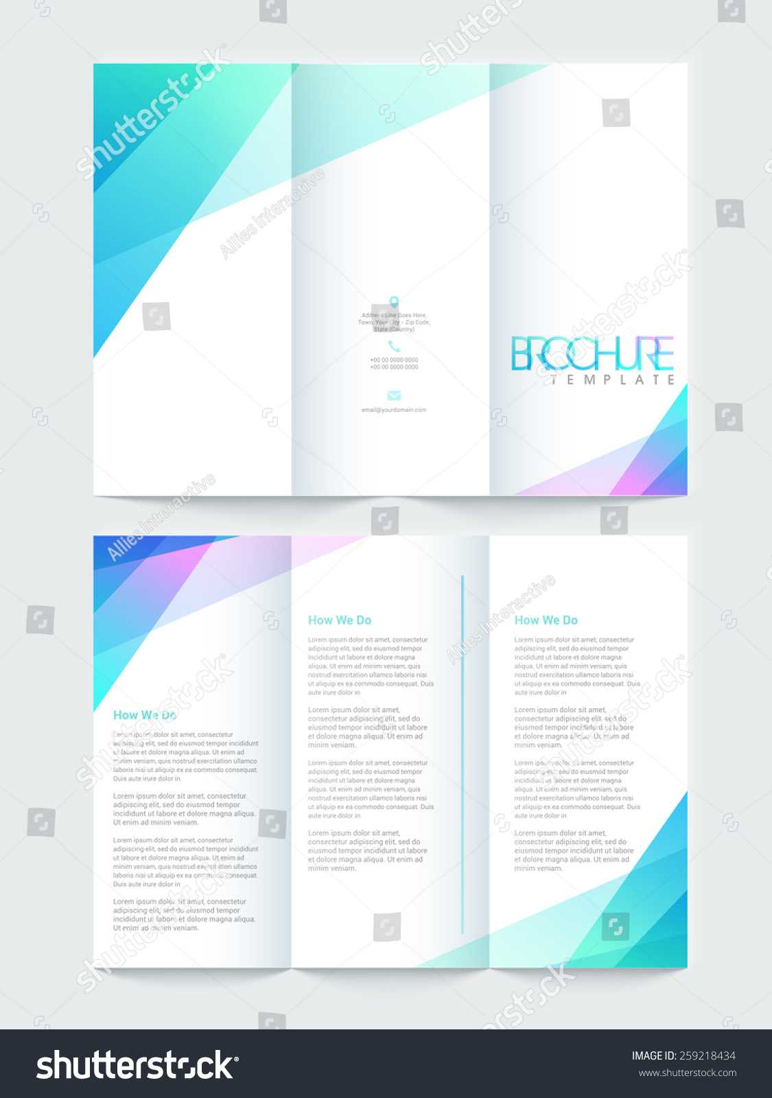 Shiny Tri Fold Brochure Template Flyer Stock Vector (Royalty Throughout Flyer Template Pages