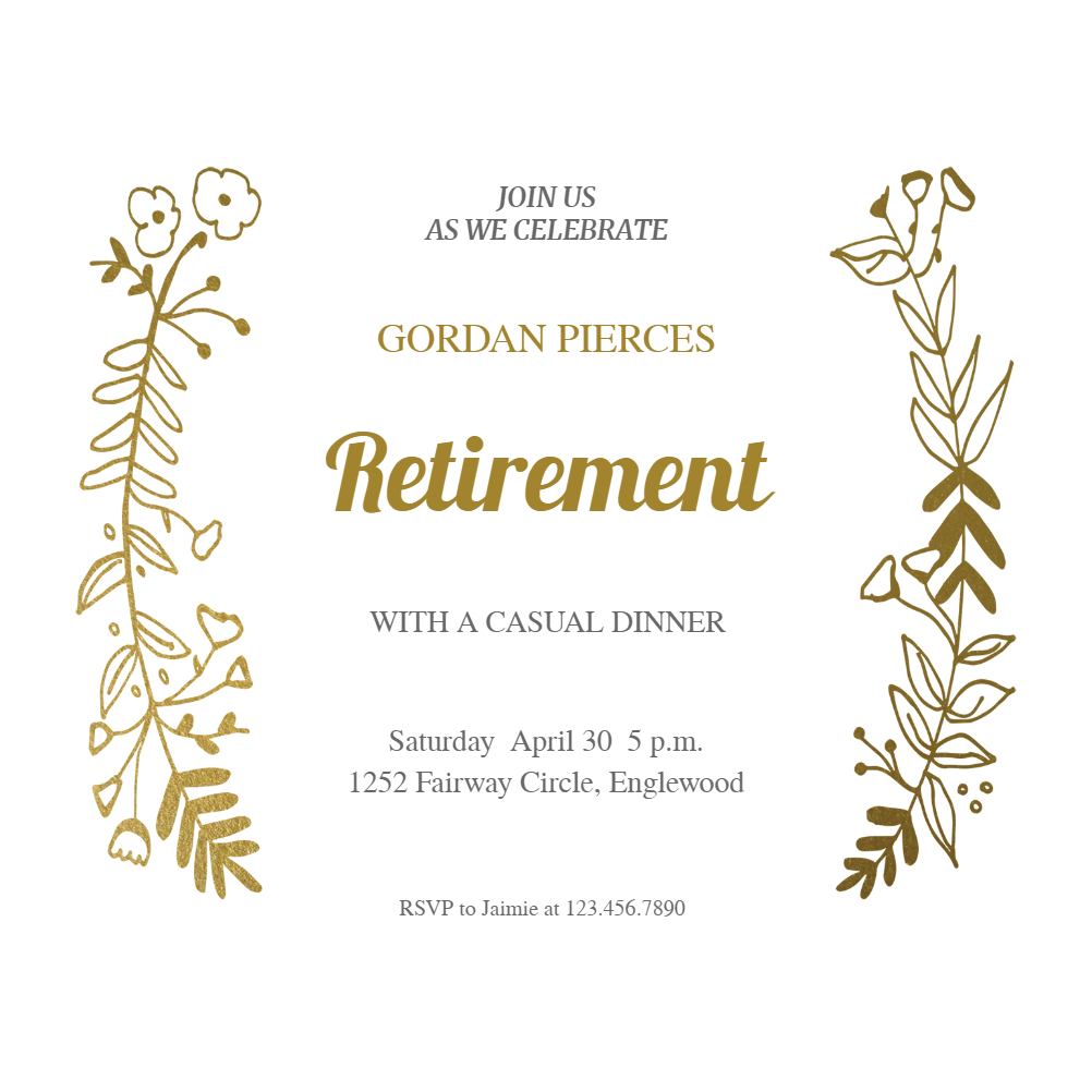 Sideside Gold – Retirement & Farewell Party Invitation Inside Farewell Party Flyer Template Free