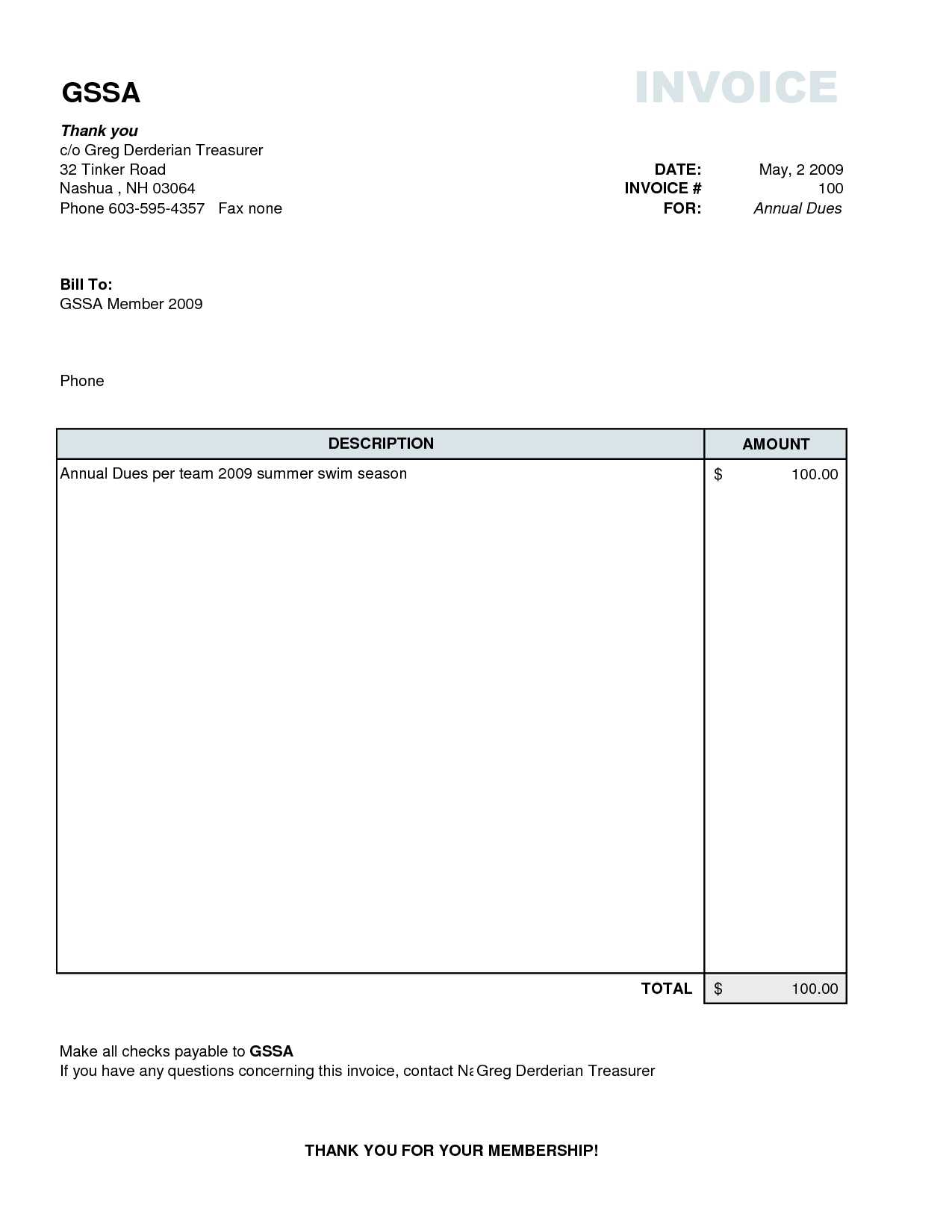 Simple Invoice Example | Invoice Example With Doctors Invoice Template