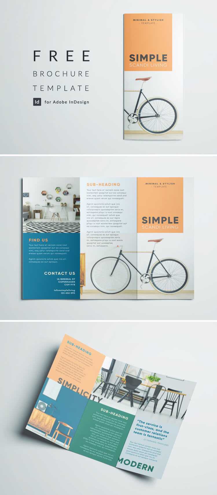 Simple Tri Fold Brochure | Free Indesign Template Throughout Free Brochure Template Downloads