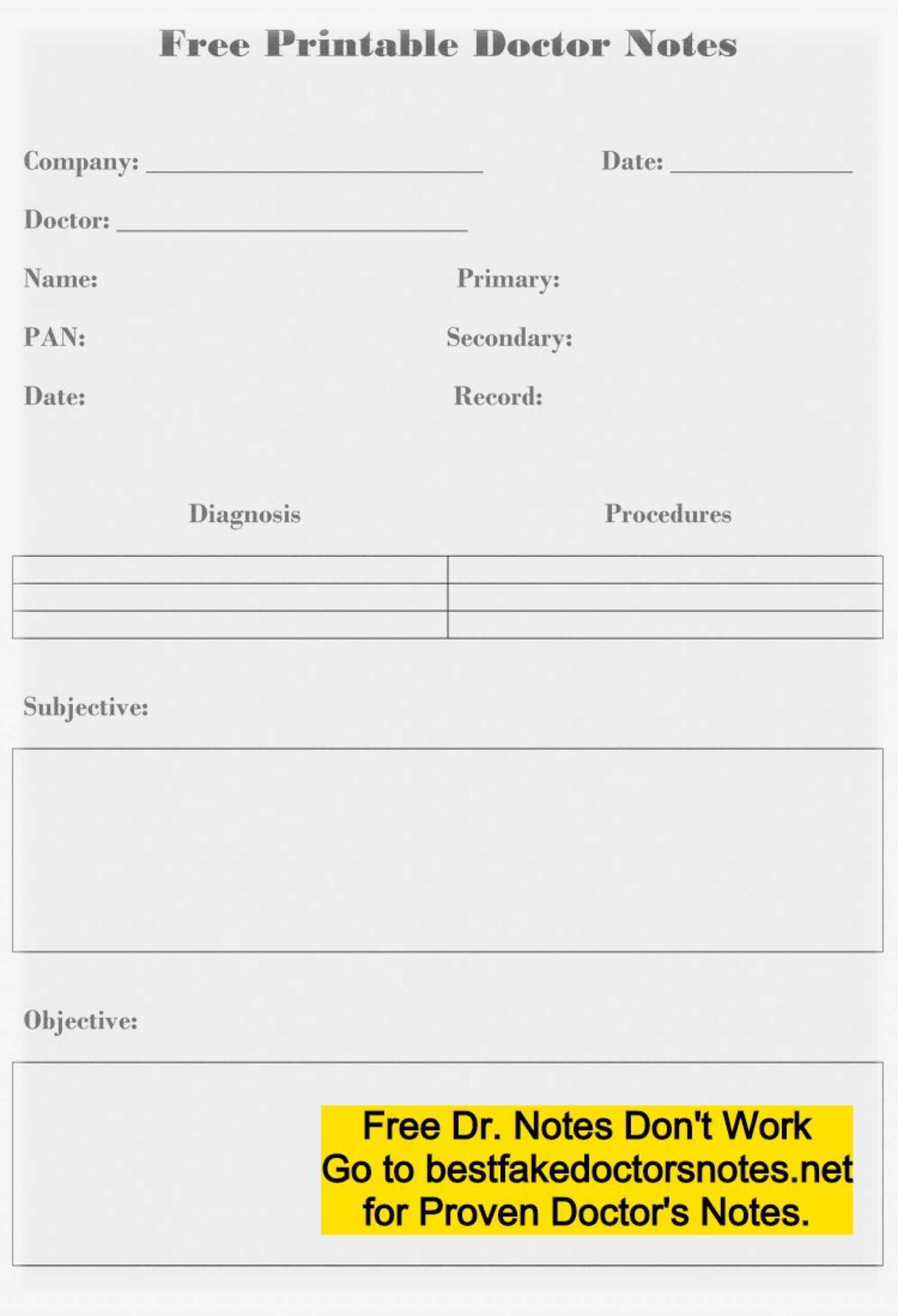 Singular Doctors Note Template Free Download Ideas Fake Within Dr Notes Templates Free