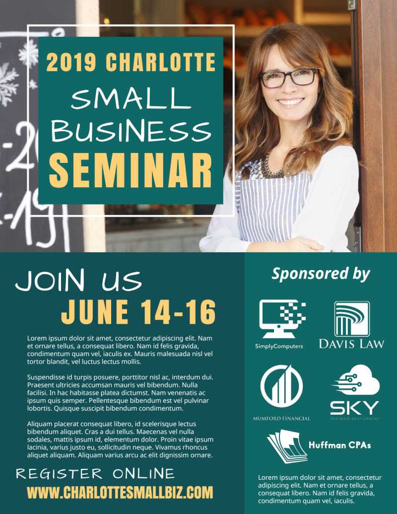 Small Business Seminar Flyer Template Pertaining To Flyer Templates For Small Business