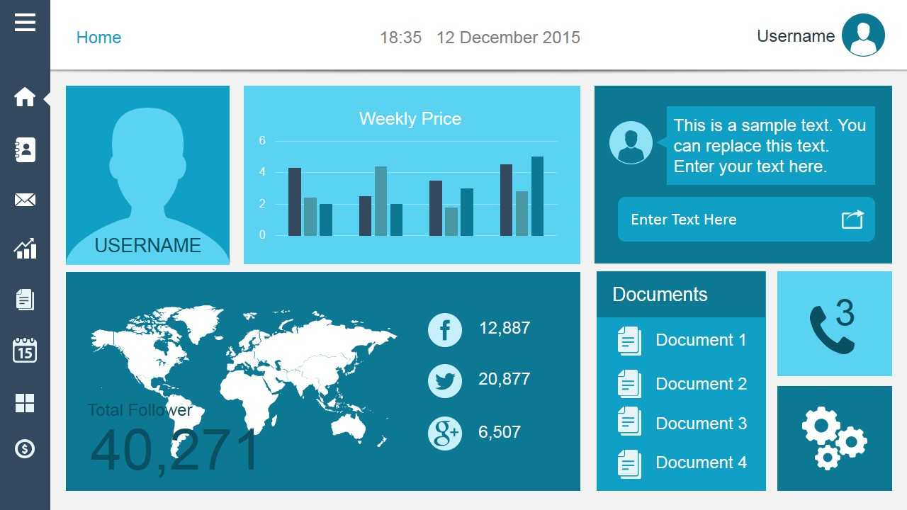 Smart Dashboard Powerpoint Template Within Free Powerpoint Dashboard Template