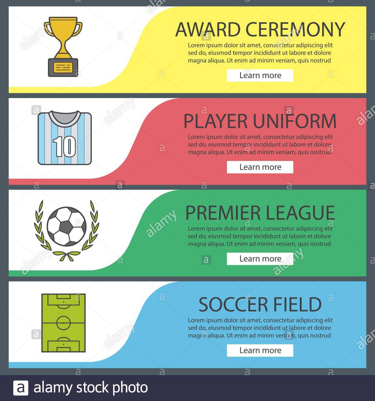 Soccer Banner Templates Set. Football Player Uniform Throughout Football Menu Templates