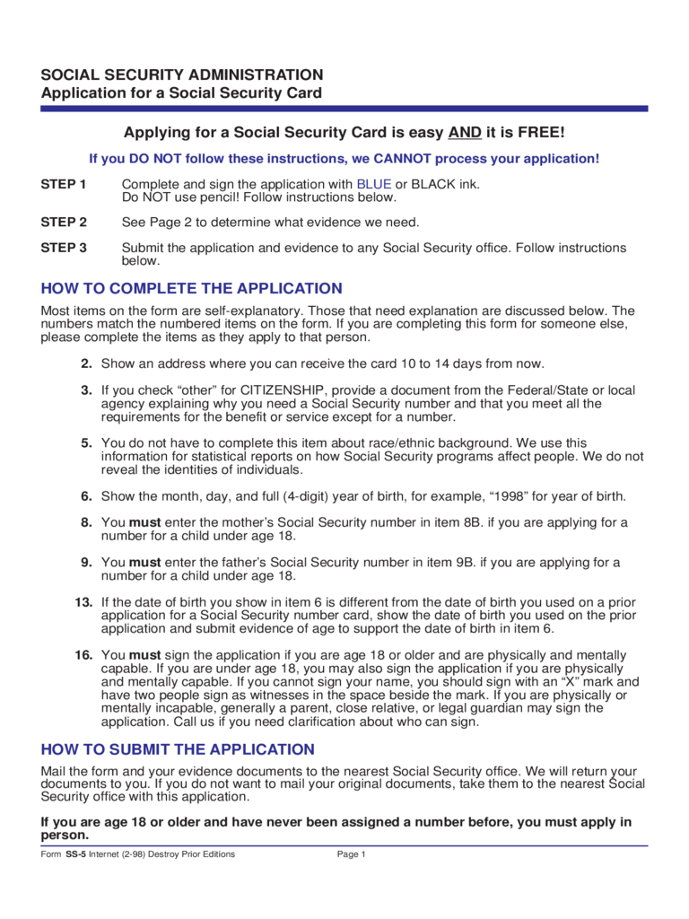 Social Security Card Form – 2 Free Templates In Pdf, Word Intended For Editable Social Security Card Template