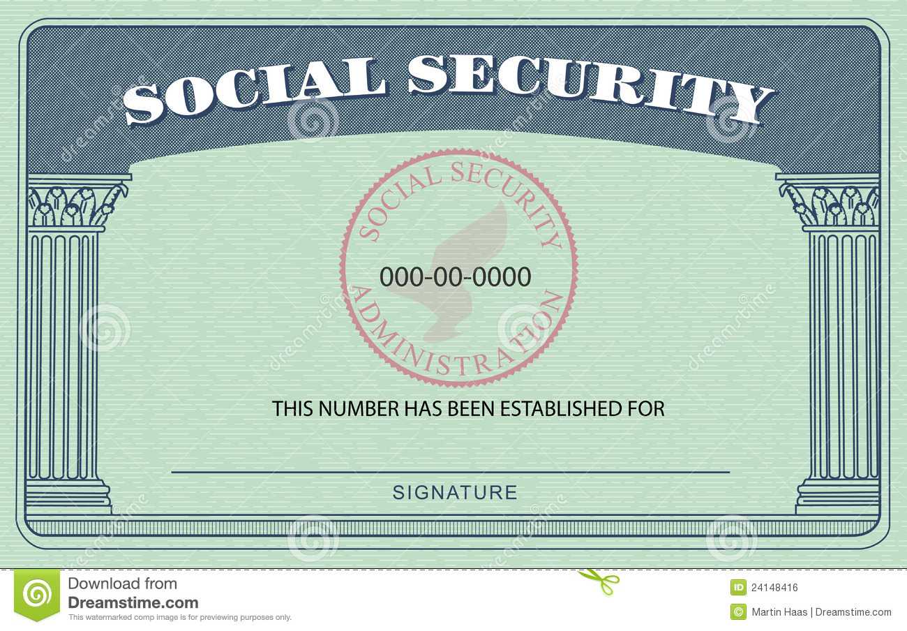Social Security Card Stock Illustration. Illustration Of With Regard To Fake Social Security Card Template Download