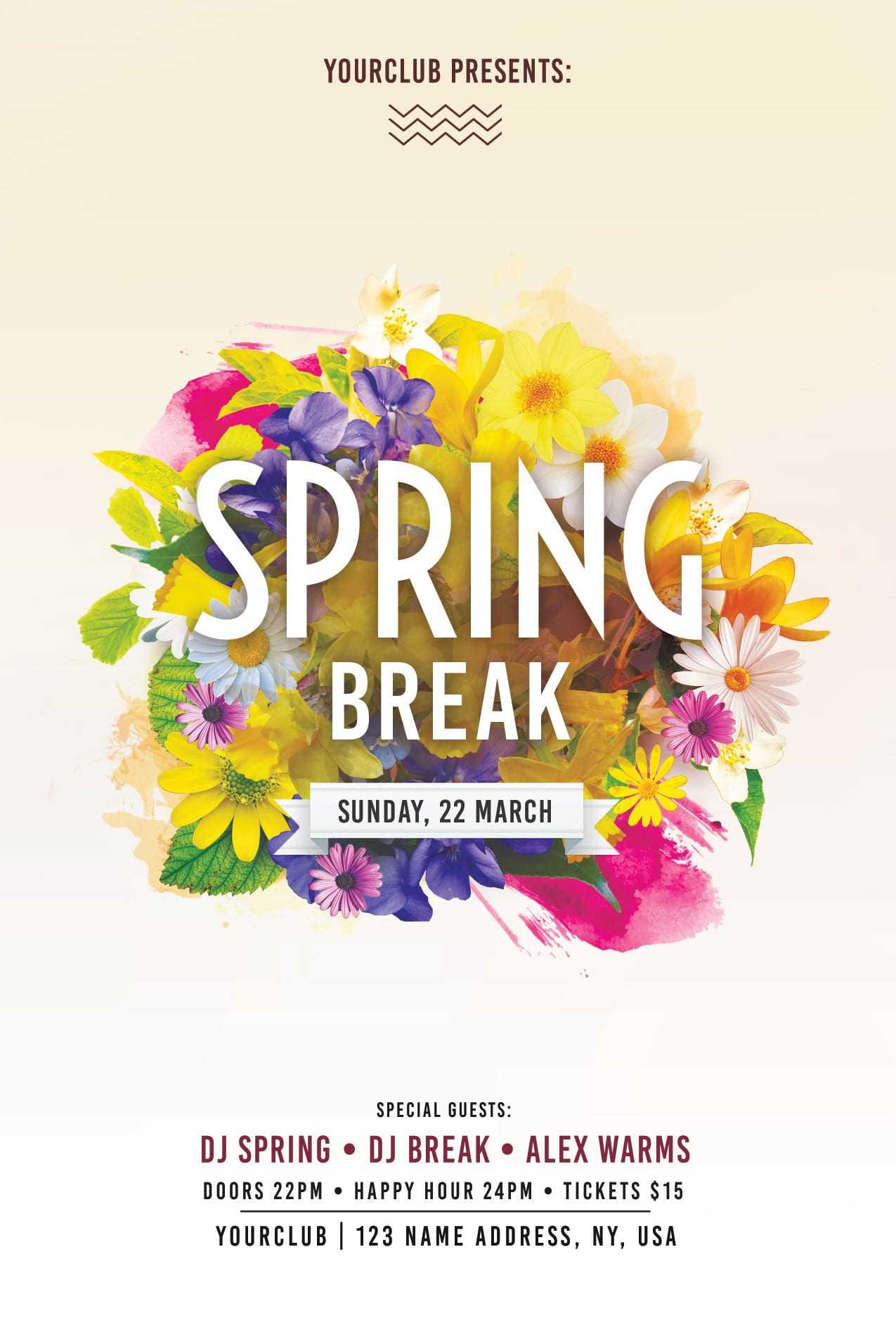 Spring Break Free Psd Flyer Template - Free Psd Flyer Within Free Spring Flyer Templates