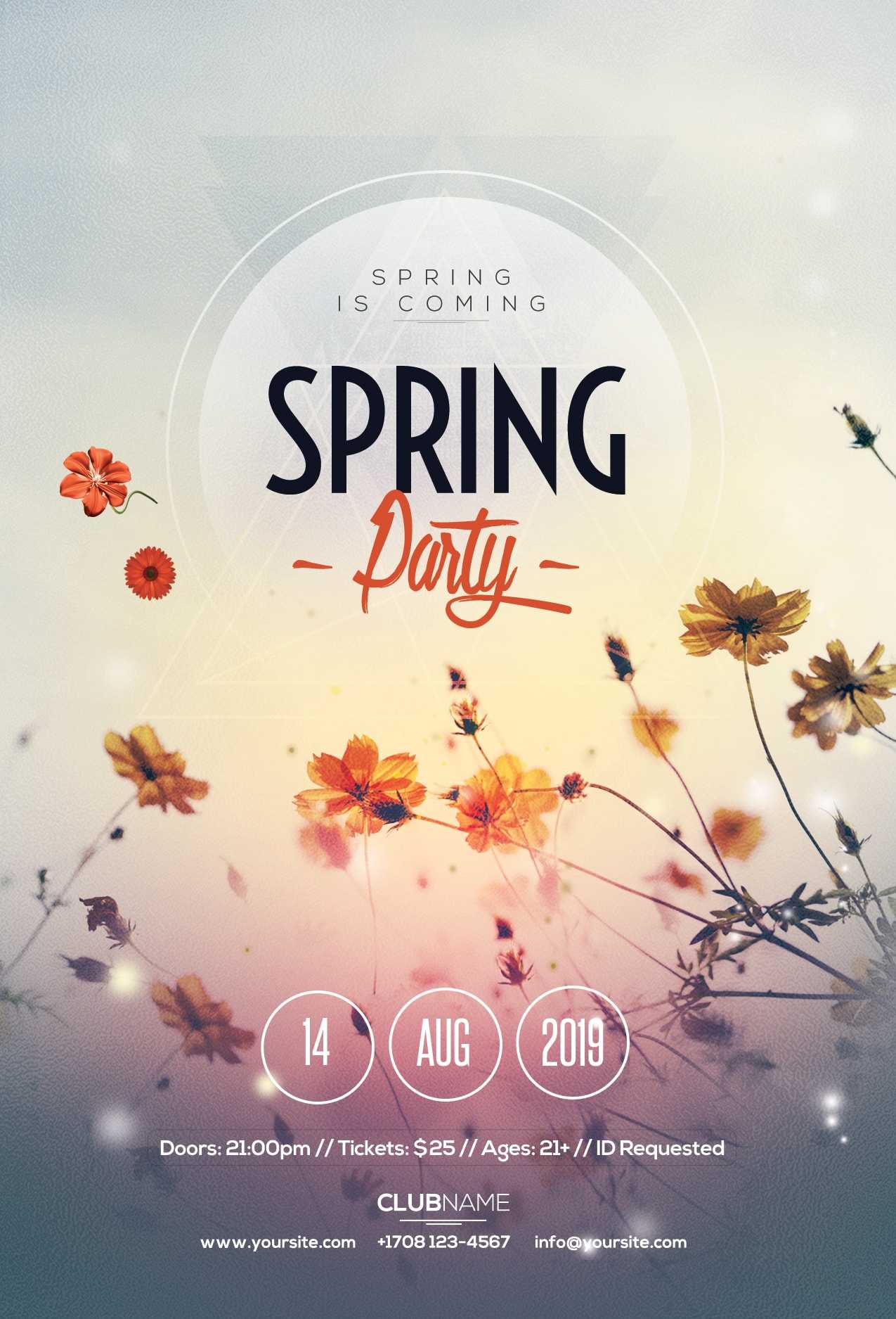 Spring Party Free Psd Flyer Template – Free Psd Flyer Regarding Free Spring Flyer Templates