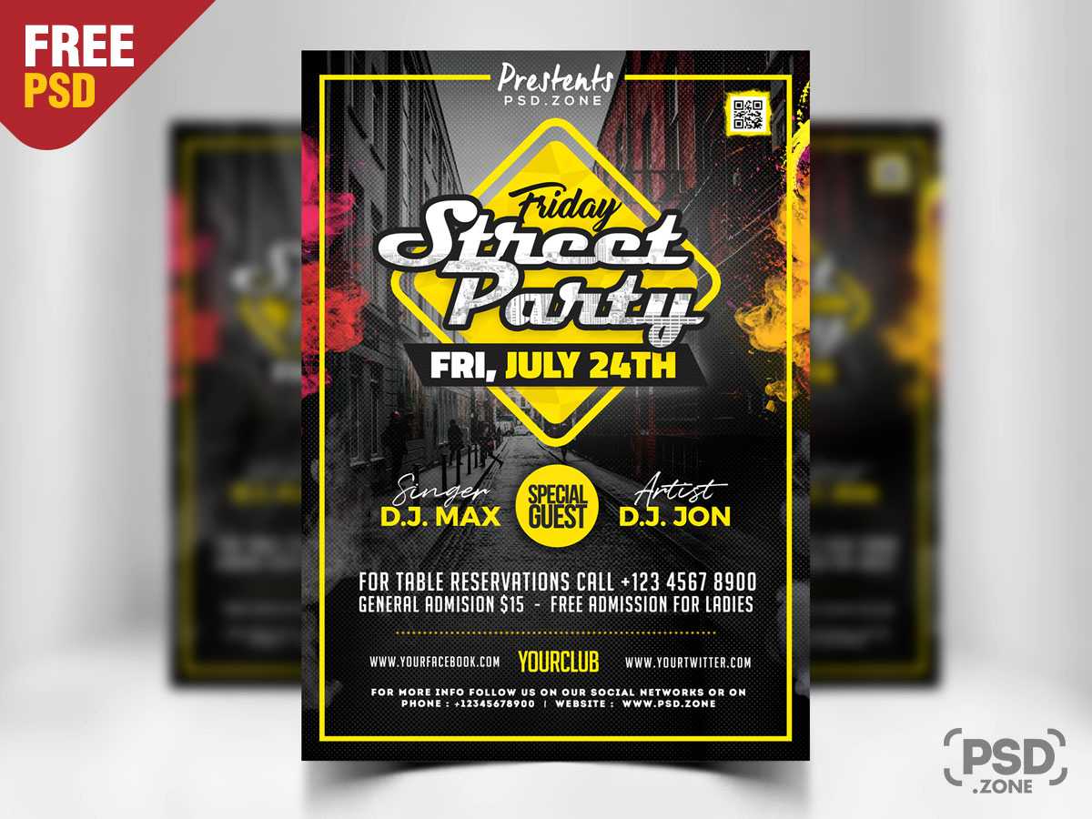 Street Party Invitation Flyer Template – Download Psd With Flyer Announcement Template