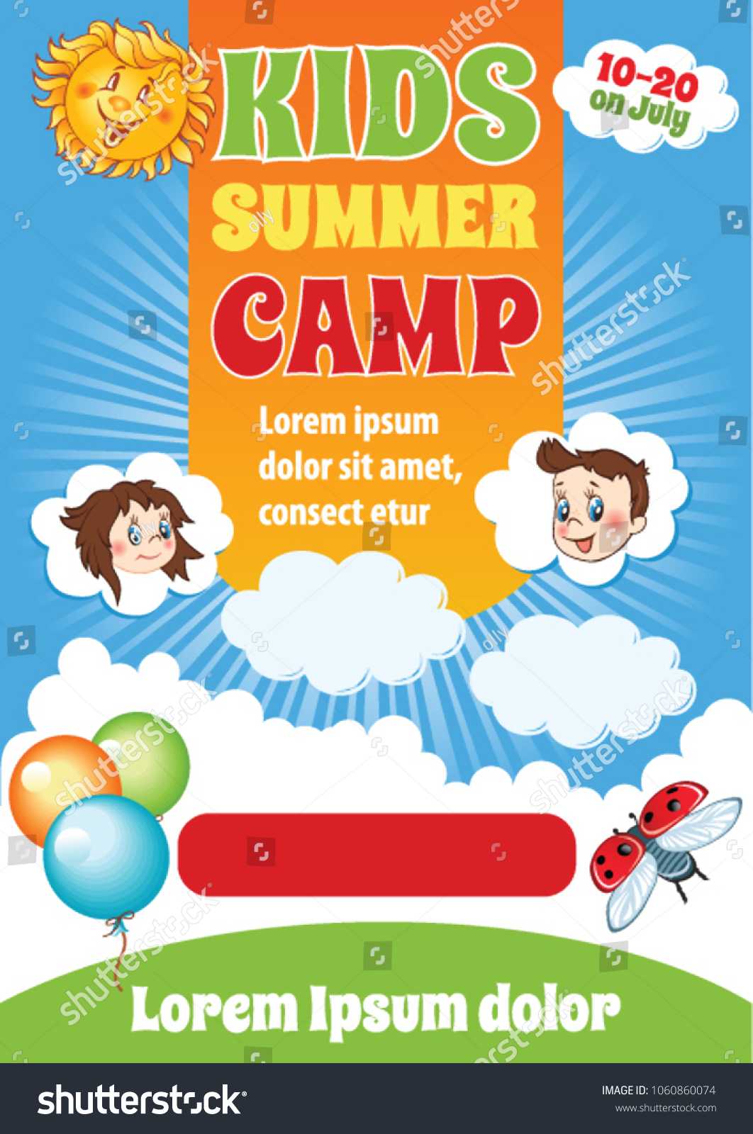 Summer Kid Holiday Template Kids Summer Stock Vector With Regard To Free Summer Camp Flyer Template