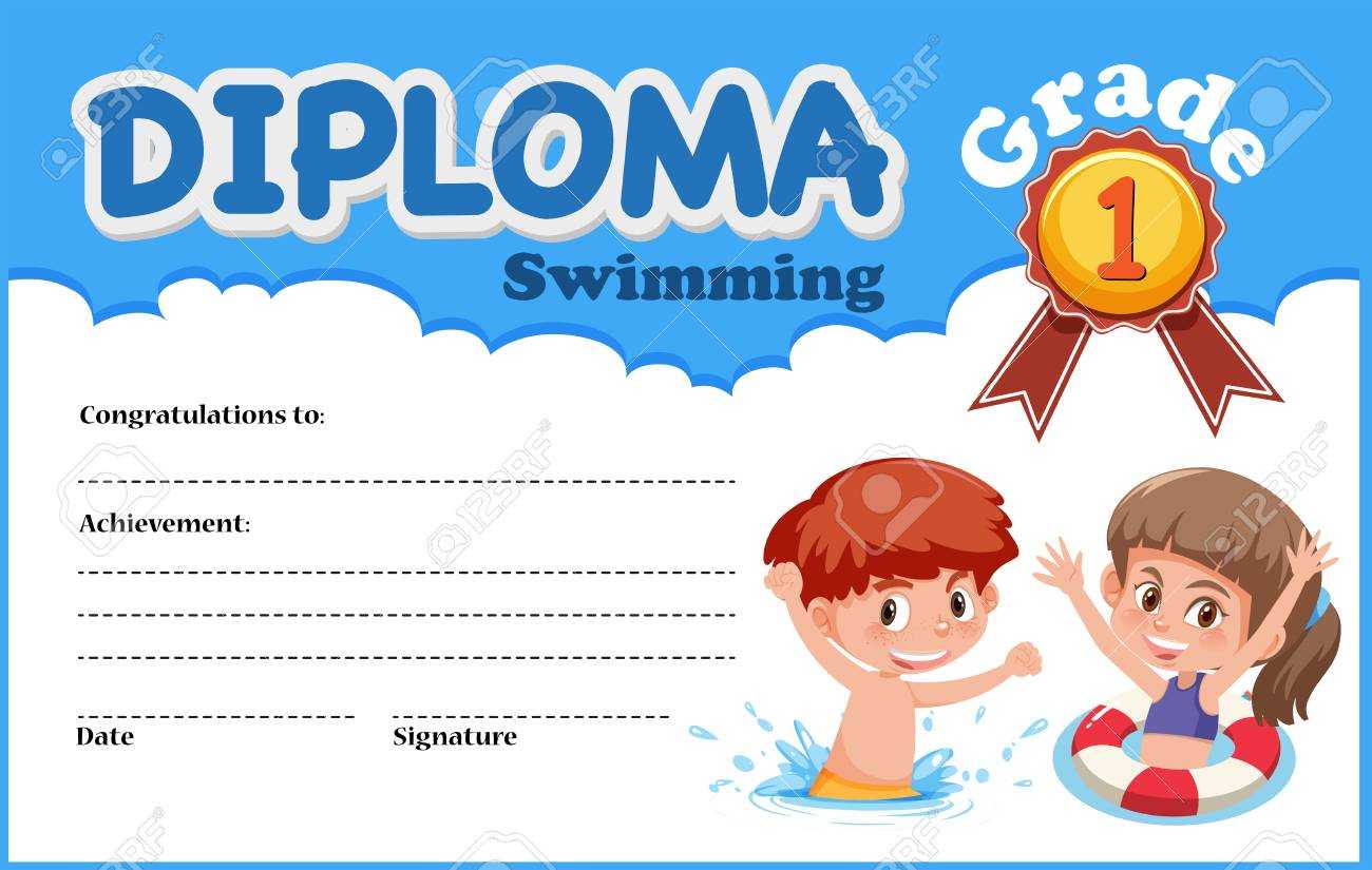 Swimming Diploma Certificate Template Illustration Throughout Free Swimming Certificate Templates