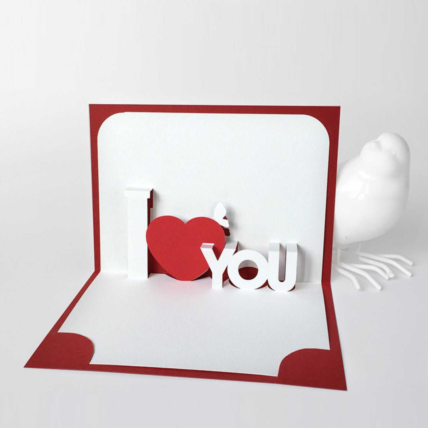 Template Pop Up Card «I Love You» With Regard To Free Printable Pop Up Card Templates