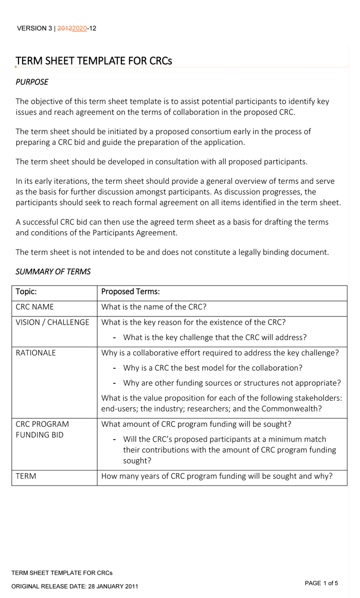 Term Sheet Template – Tunu.redmini.co Regarding Convertible Note Term Sheet Template