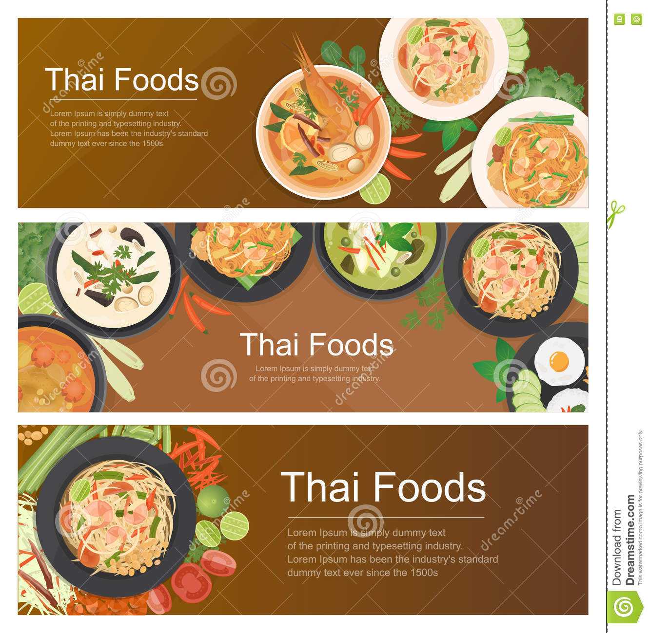 Thai Food Banner Template Stock Vector. Illustration Of With Regard To Food Banner Template