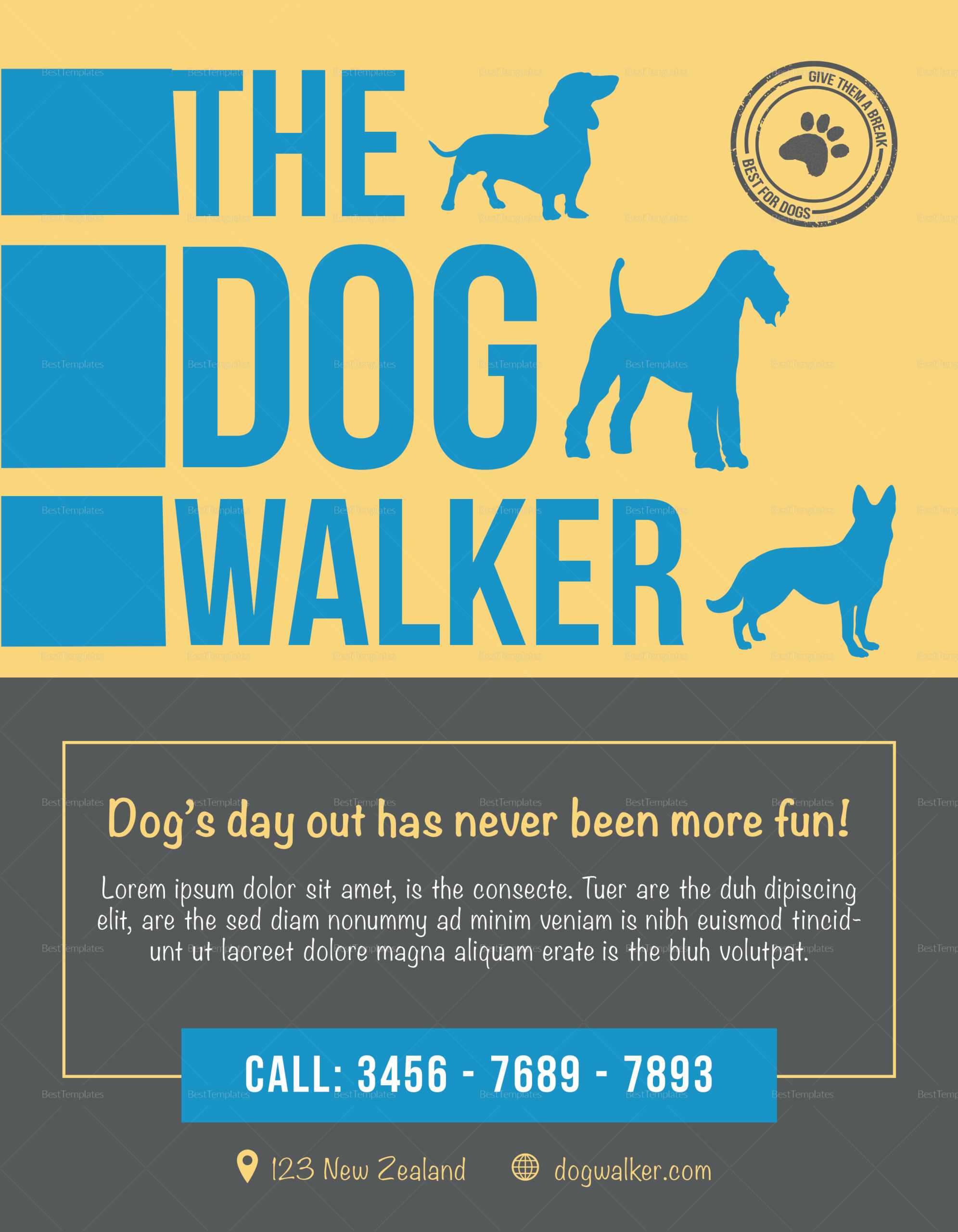 The Dog Walker Flyer Template For Dog Walking Flyer Template