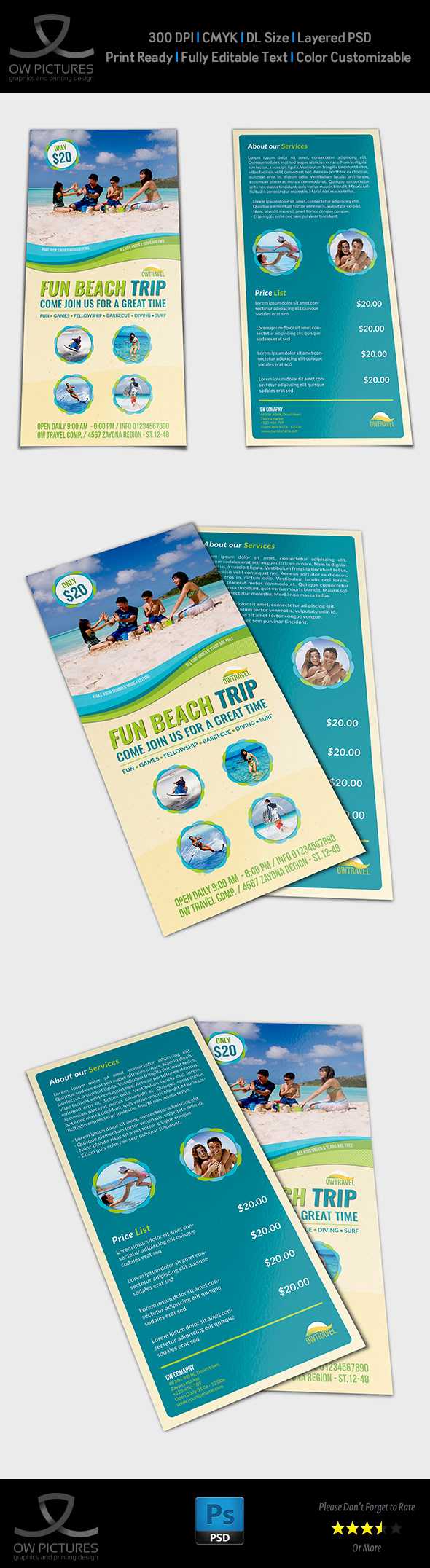 Tour And Travel Dl Size Flyer Template On Behance With Regard To Dl Size Flyer Template