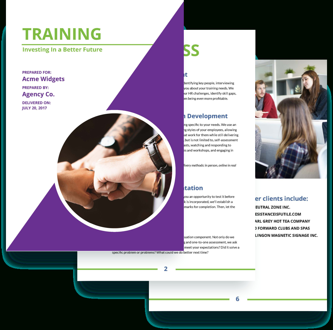 Training Proposal Template – Free Sample | Proposify In Course Proposal Template