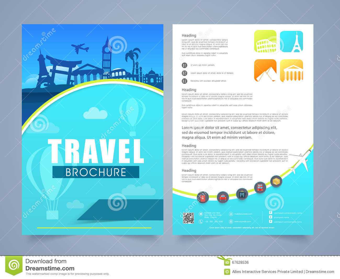 Travel Brochure, Template Or Flyer Design. Stock Within Country Brochure Template