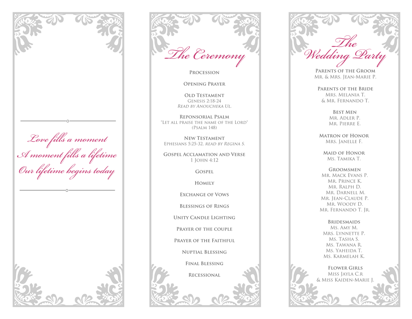 Tri Fold Wedding Program Template Free ] – Free Tri Fold With Free Printable Wedding Program Templates Word