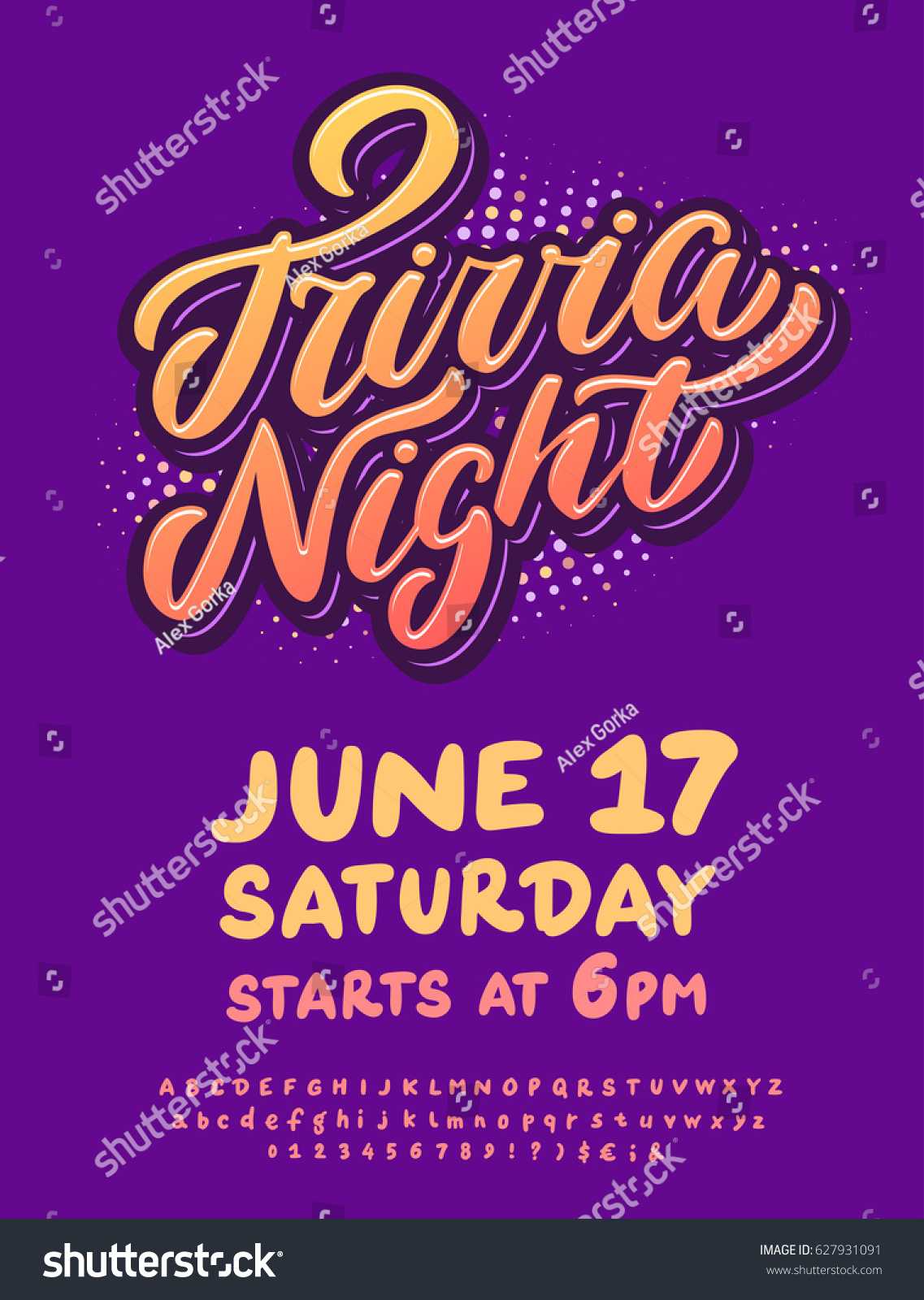 Trivia Night Poster Template Stock Vector (Royalty Free With Free Trivia Night Flyer Template