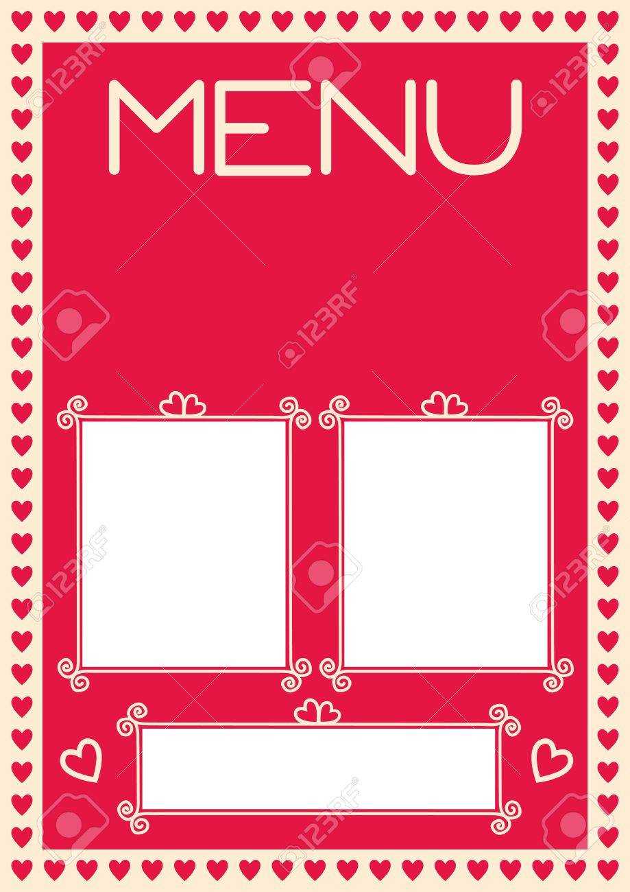 Valentine's Menu Template. Setup For A4. Assets Are Separated.. Pertaining To Free Valentine Menu Templates