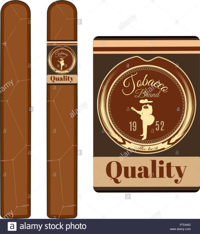 Vector Illustration Of Cuban Cigars With Label, Without It For Cigar ...