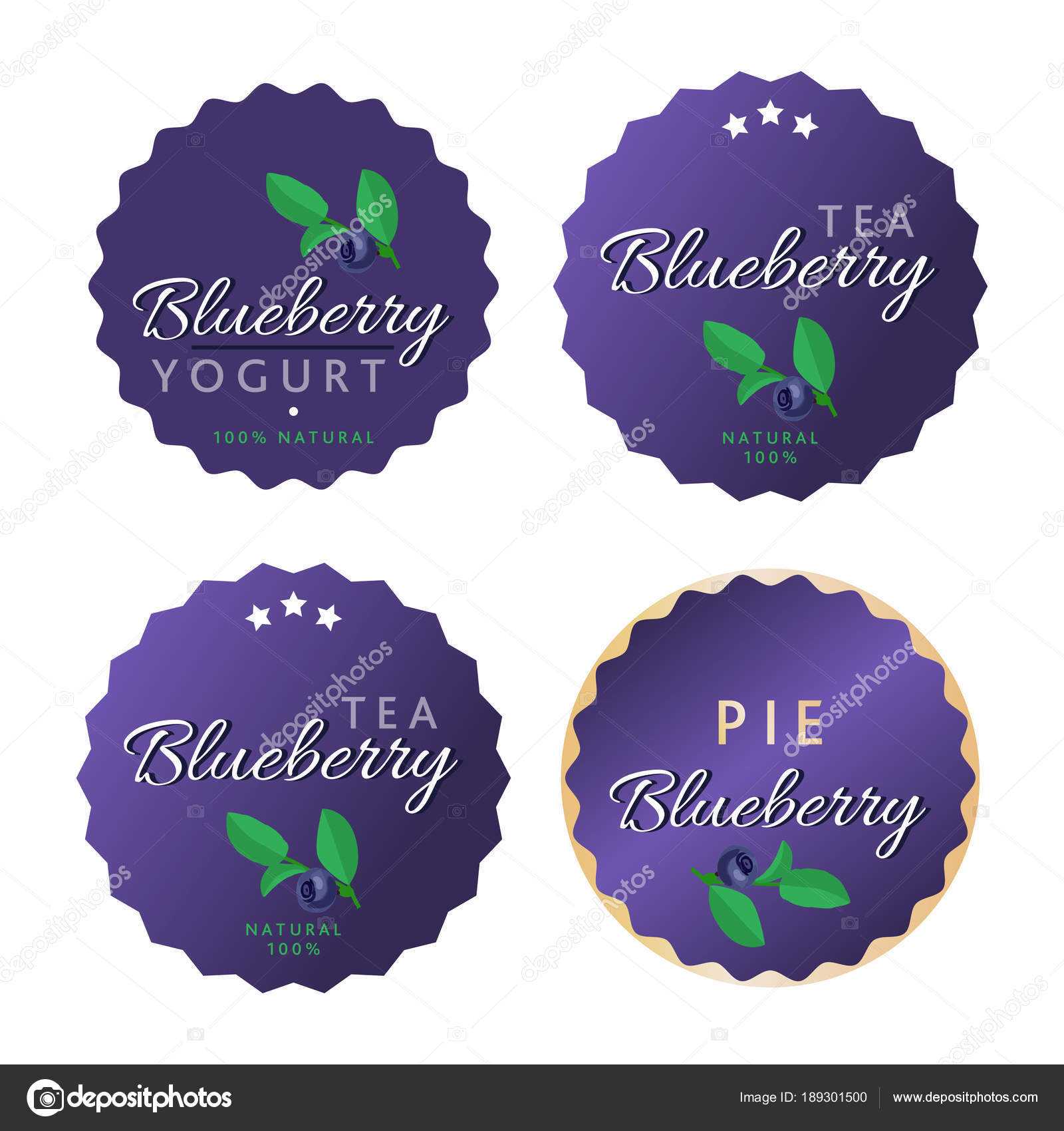 Vector Set Of Product Labels. Blueberry Template For Food With Regard To Food Product Labels Template