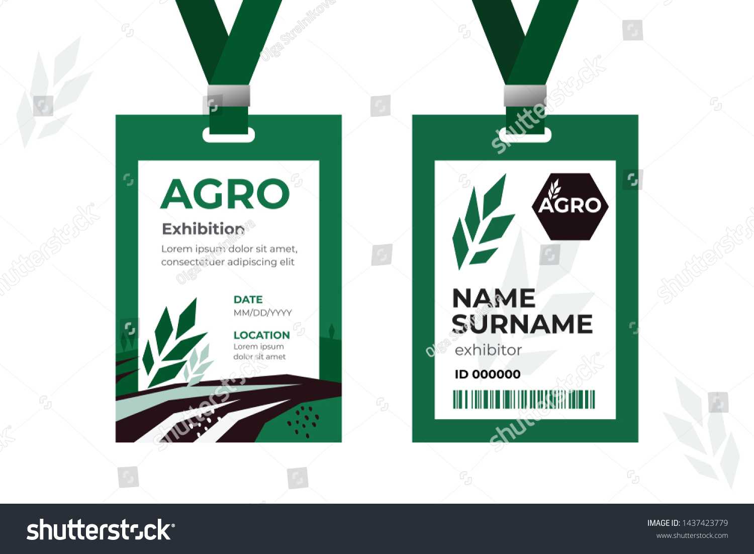 Vector Template Id Card Strap Design Stock Vector (Royalty For Conference Id Card Template