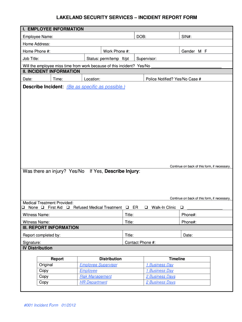Vehicle Incident Report Templates – Fill Online, Printable For First Aid Incident Report Form Template