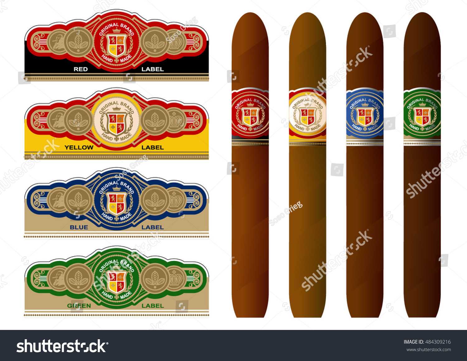 Vintage Cigar Band Template Vector Elements Stock Vector In Cigar Label Template