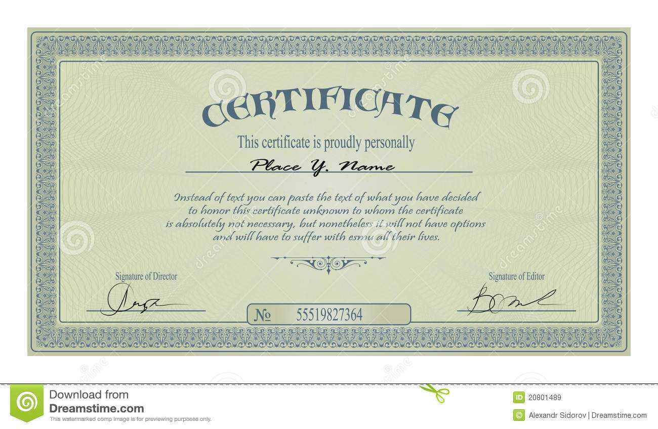 Vintage Frame Or Certificate Template Stock Vector Intended For Free Stock Certificate Template Download